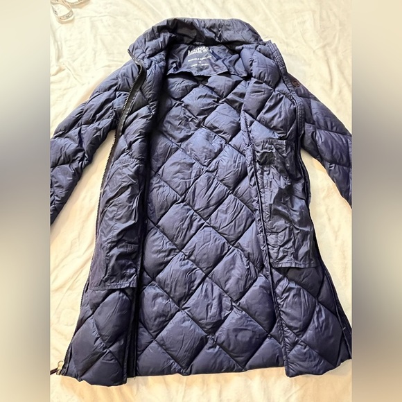Michael Kors Packable Down Fill Dark Blue Puffer Coat Long Winter Jacket Size XS - Picture 13 of 16